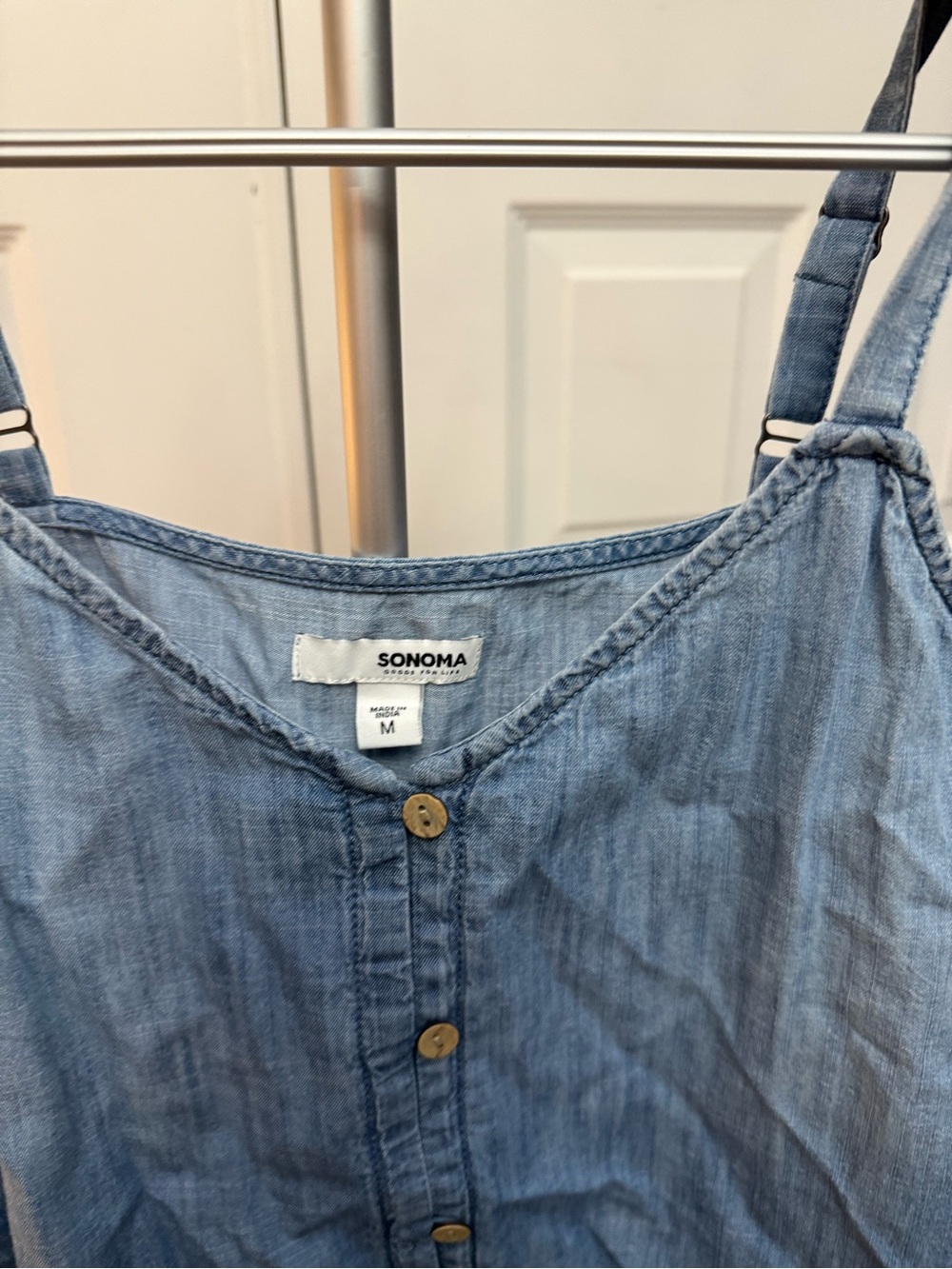 Sonoma Medium Blue Denim Button-Front Cami - Picture 2 of 7
